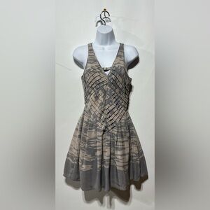 Walter Baker Grey Skies Washed 100% Silk‎ Mini Dress Size 2 New With Tags